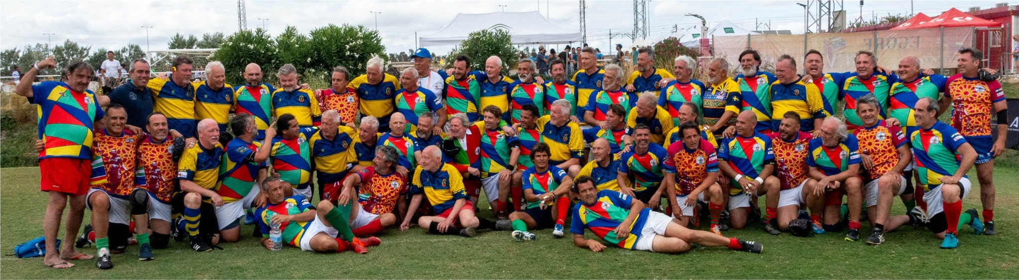 Internationell samling med rugbyspelare